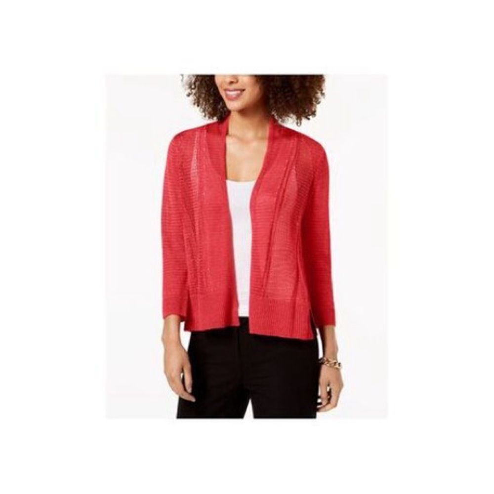 Peyton Primrose Rose Colored Open-Front Knit Cardigan